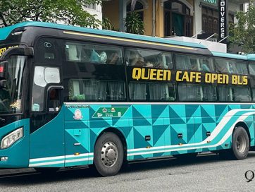 Comfortable Hanoi Hue bus by Queen Cafe Open Bus with luxurious amenities.