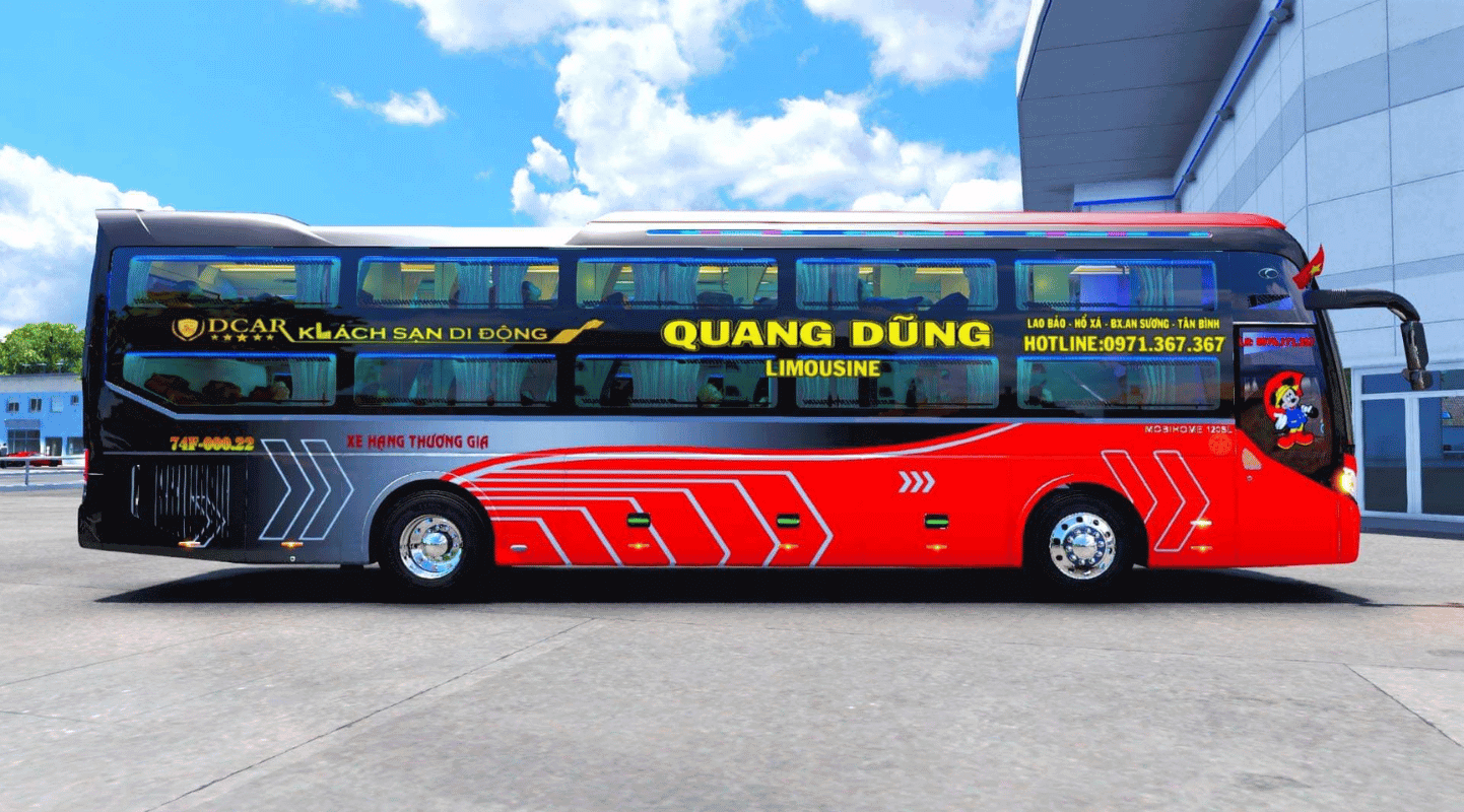 Phòng cabin riêng tư và hiện đại trên xe khách Quang Dũng tuyến Huế Hà Nội
