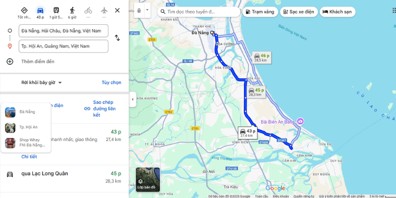 Quãng đường từ Đà Nẵng đến Hội An chỉ khoảng 30km
