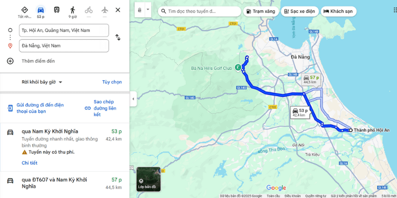 Quãng đường từ Hội An đi Đà Nẵng khoảng 30km