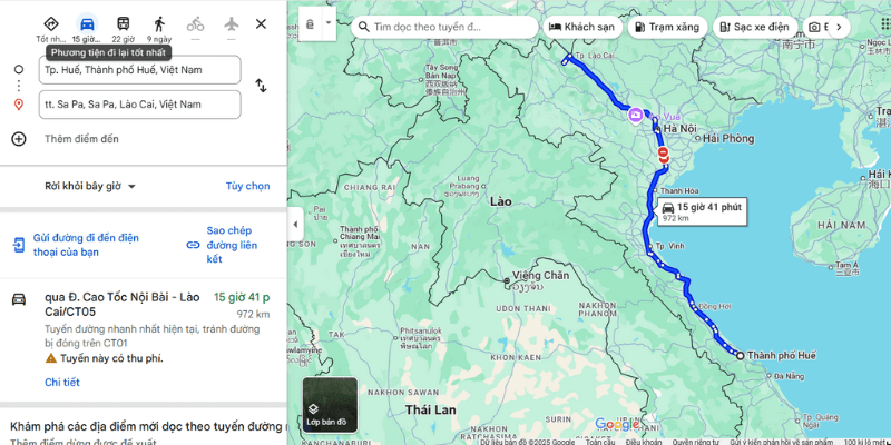 Xe Huế đi Sapa – Hành trình khoảng 600km thuận tiện và thoải mái