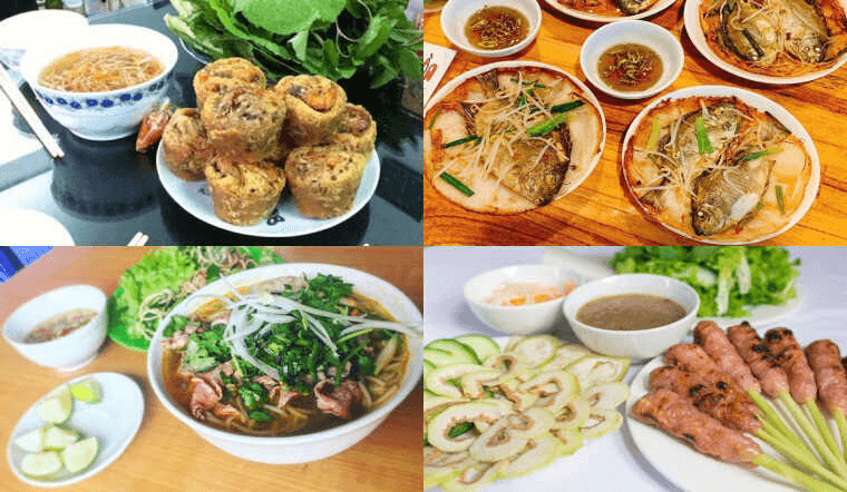 Du khách có thể tự do trải nghiệm ẩm thực địa phương khi đặt chân đến phố cổ Bao Vinh Huế (Nguồn sưu tầm)