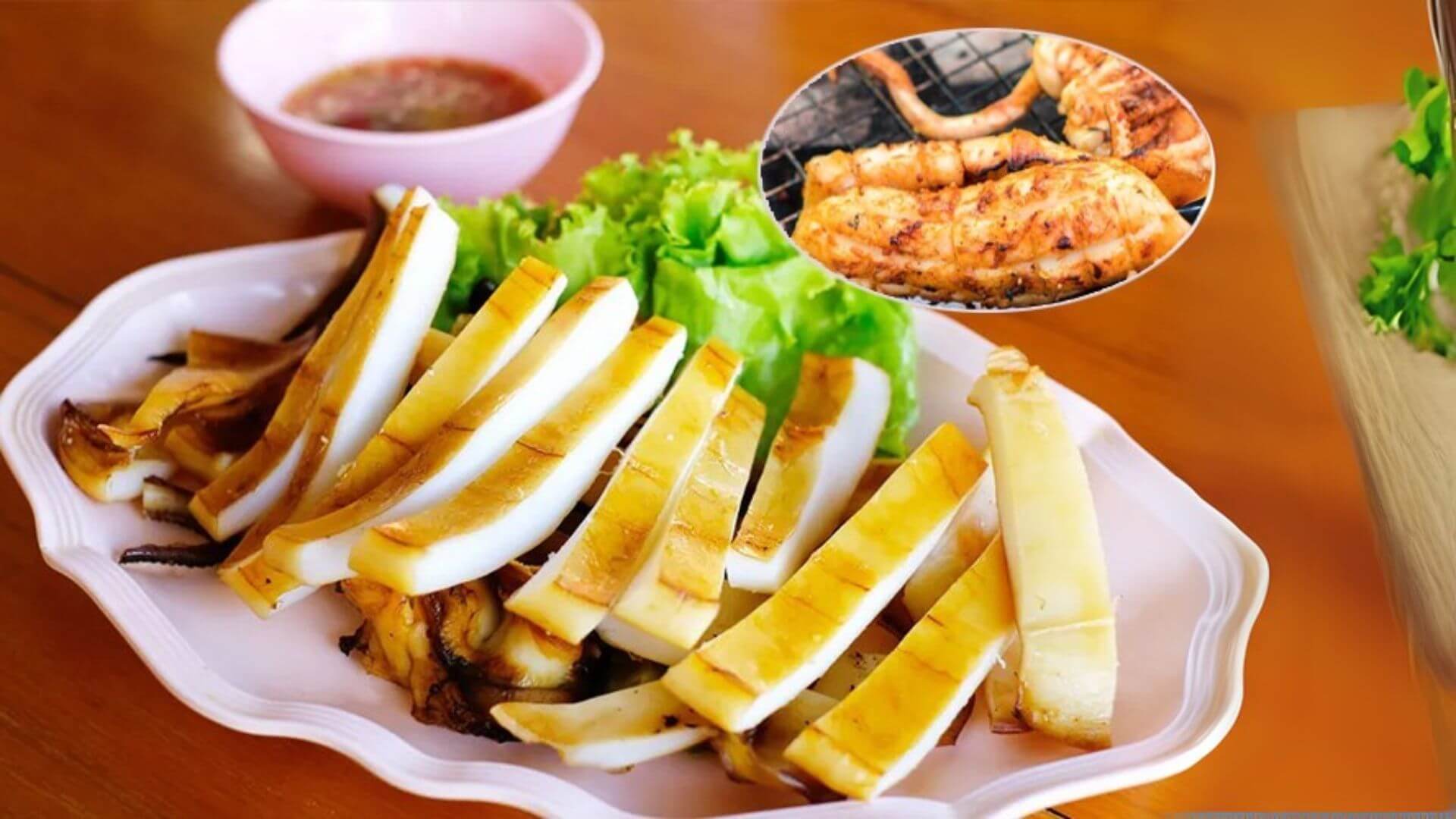 Thưởng thức mực nướng thơm lừng tại Bãi Bụt Đà Nẵng (Ảnh Sưu tầm)