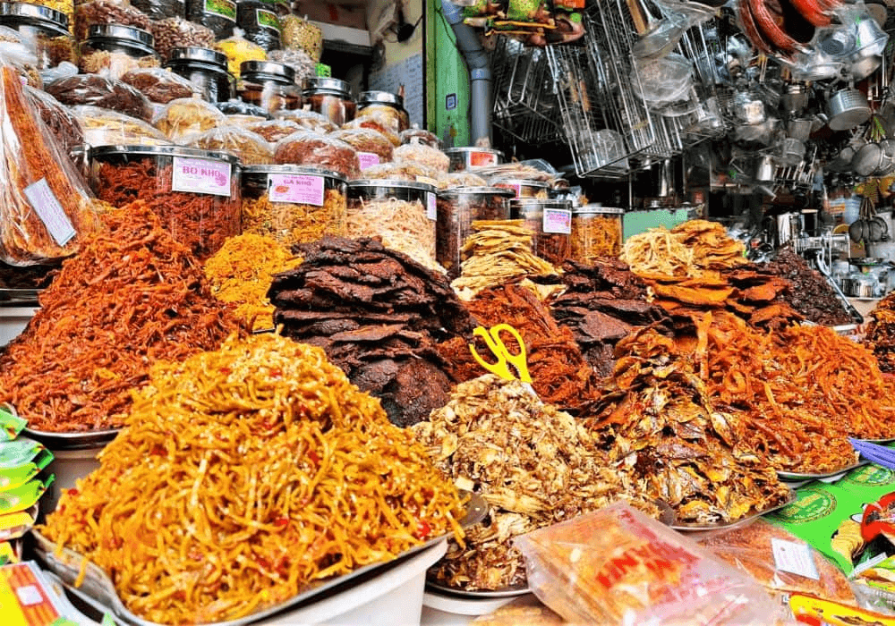 Đặc sản chợ Cồn Đà Nẵng với mực rim, cá khô chất lượng làm quà
