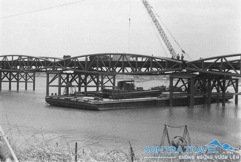 Ảnh lịch sử cầu Nguyễn Văn Trỗi Đà Nẵng thời kỳ xây dựng năm 1965