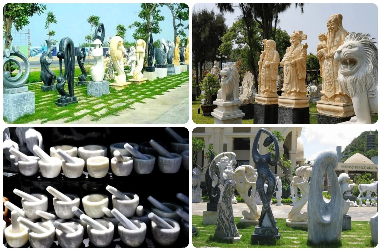 Các sản phẩm tượng điêu khắc tinh xảo trưng bày tại làng đá mỹ nghệ Non Nước Các sản phẩm tượng điêu khắc tinh xảo trưng bày tại làng đá mỹ nghệ Non Nước