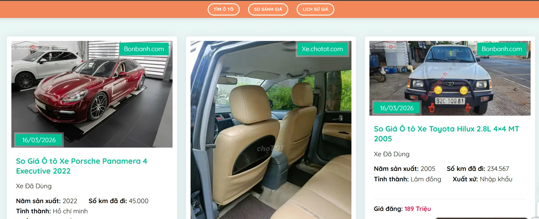 Giao diện của Checkgiaxe.vn Giao diện của Checkgiaxe.vn
